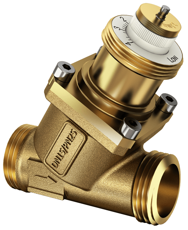 2-way regulating valve for dynamic hydronic balancing, PN 25, Valveco compact